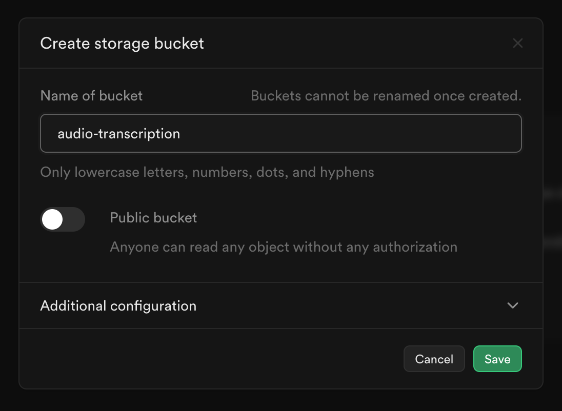 Create Storage Bucket